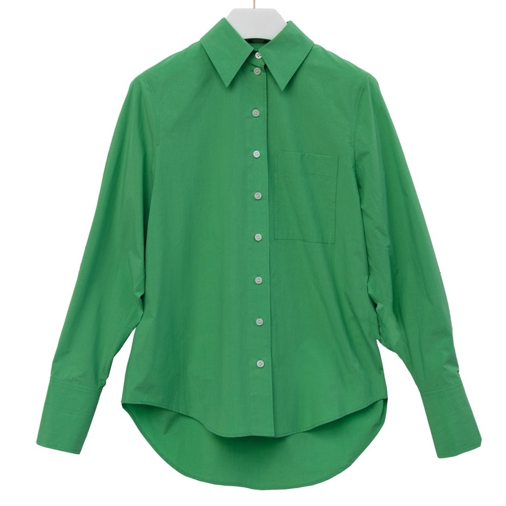 WB WithBlack Button Front Celeste Top in Greenbriar, Long Sleeve Medium …